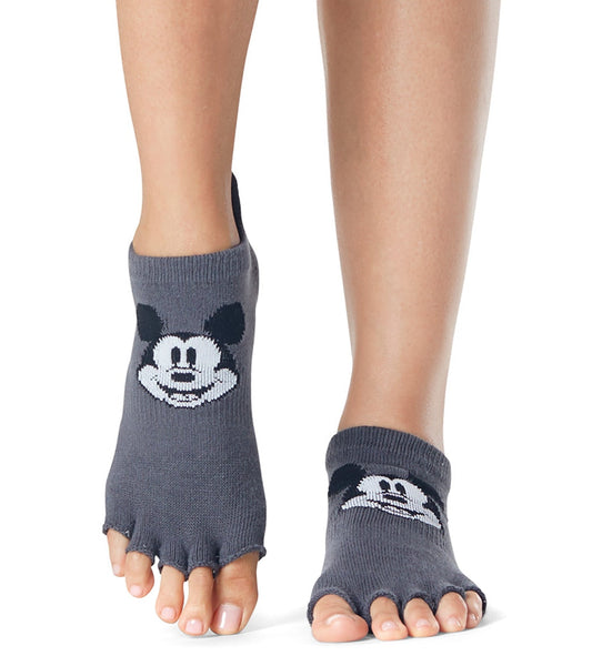Toesox Grip Half Toe Low Rise Socks Classic Mickey